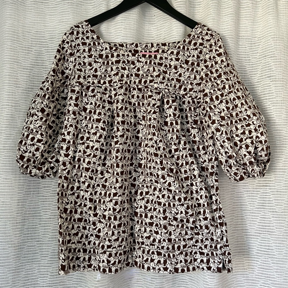 Lilly Pulitzer vintage elephant print popover